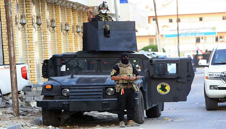 سيارة عسكرية تابعة لقوات الأمن العراقية 
