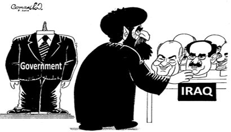 كاريكاتير حول دور إيران في تشكيل حكومة العراقية 