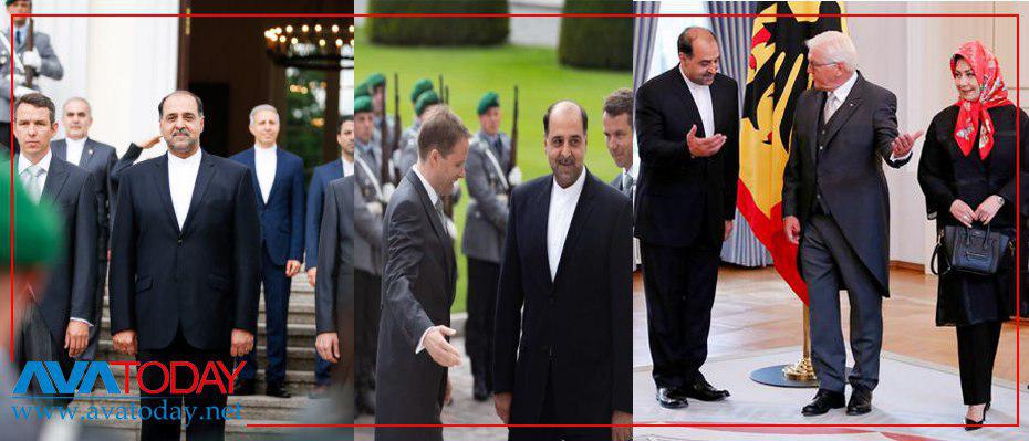 اعتراض‌ به فرش قرمز رییس جمهوری آلمان در استقبال از سفیر جدید رژیم ایران