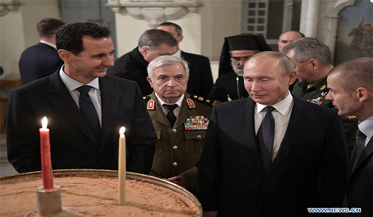 الرئيس الروسي، فلاديمير بوتين، مع نظيره السوري، بشار الأسد