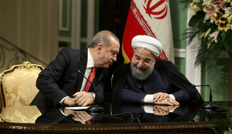 الرئيسان الإيراني والتركي حسن روحاني و رجب طيب أردوغان