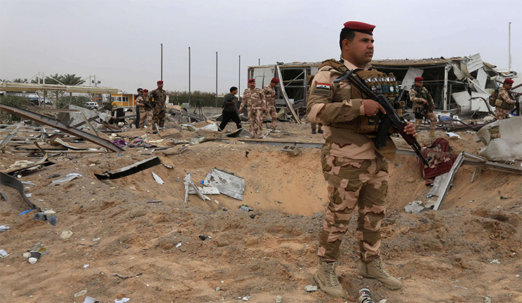 قوات عراقية في موقع المستهدف