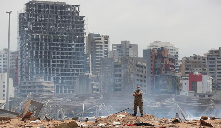 آثار تفجير مرفأ بيروت