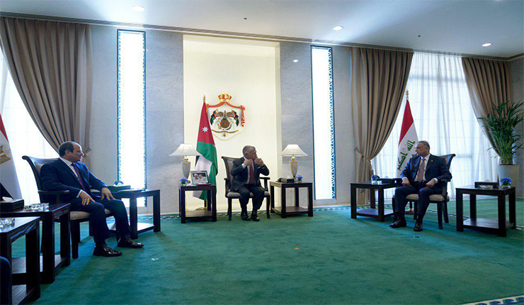 الكاظمي، عبدالله الثاني، السيسي في أجتماع ثلاثي في عمان