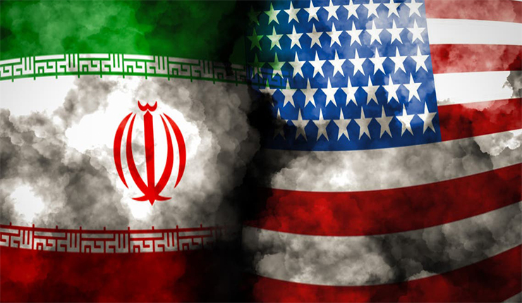 العلم الأميركي والإيراني