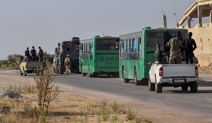 حافلات نقلت بعض من مسلحي درعا 