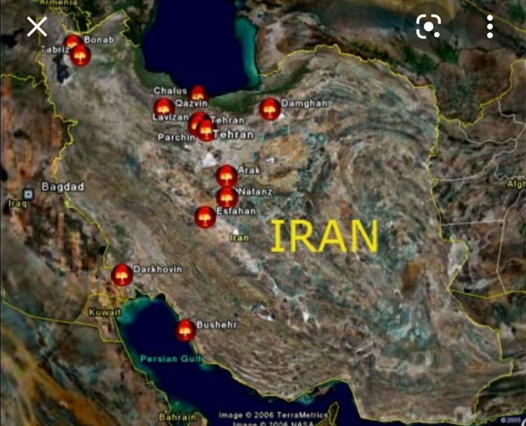 Удар израиля по ядерным объектам ирана. Ядерные объекты Ирана на карте.