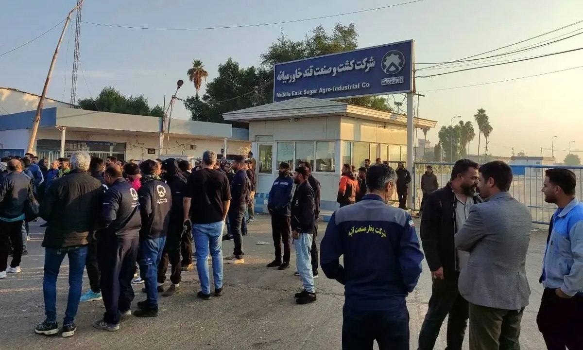 اعتصاب کارگران قند خاورمیانه برای دومین روز دست به اعتصاب زدند