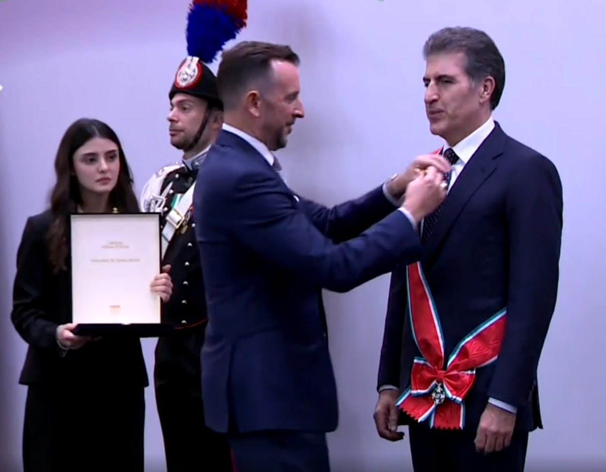 یەکەمجارە لە مێژووی ئیتاڵیا باڵاترین مێدالیای وڵاتەکەی دەبەخشێتە سەرکردەیەکی کورد