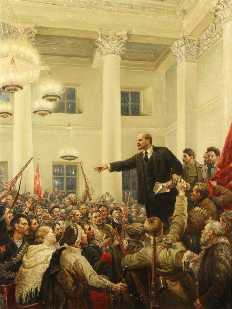 لينين أثناء أنتصار الثورة البلشفية