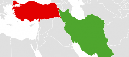 خريطة إيران وتركيا