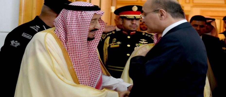 الرئيس العراقي برهم صالح مع العاهل السعودي سلمان بن عبدالعزيز