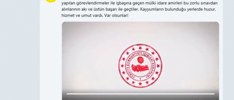 "Ankara'dan atanan kayyumlara veda mesajı yayınladı"