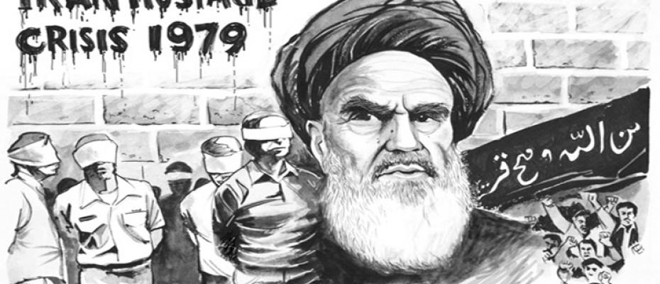 رسم يصف عملية أحتجاز الرهائن الأمريكية في إيران