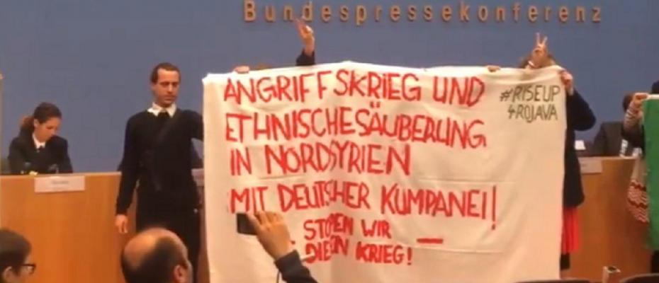 Alman Federal Meslisi’nde ‘Rojava’ için işgal eylemi
