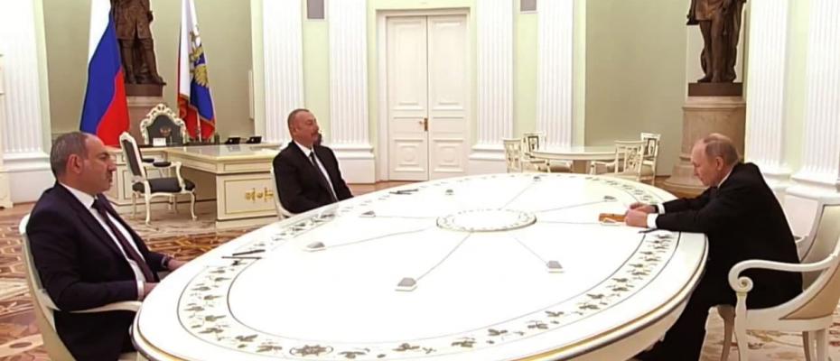 Putin, Aliyev ve Paşinyan, Karabağ eteşkesi detayları için bir araya geldi