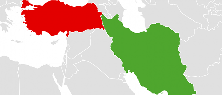 خريطة إيران وتركيا